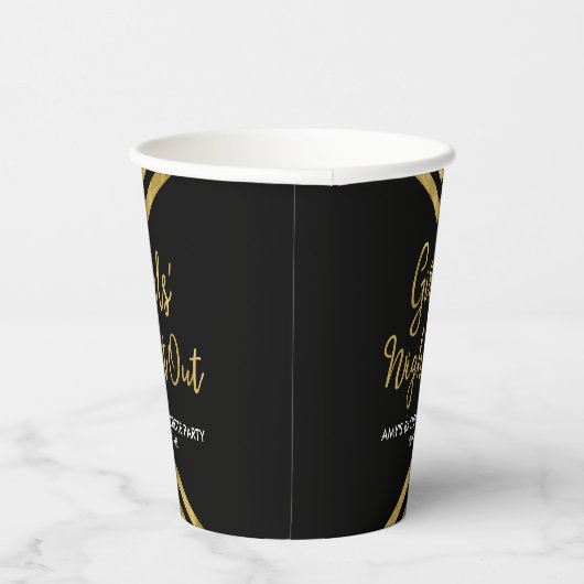 Gobelets En Papier Faux Gold Chevron Night Out (Droite)