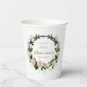 Gobelets En Papier Faveurs de roses blanches et de gypsophile (Verso)