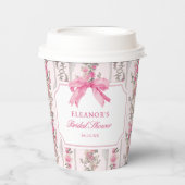 Gobelets En Papier Favors de toile coquette rose pour mariage (Recto)