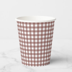 Gobelets En Papier Faye et Lauren Fall Dark Brown En vichy