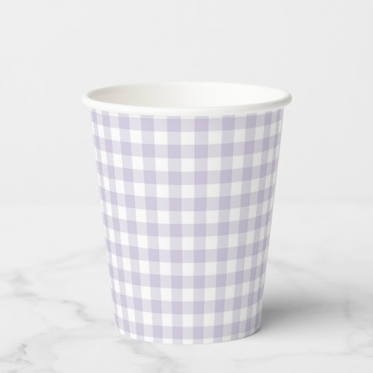 Gobelets En Papier Faye et Lauren Pastel Purple Plaid (Verso)