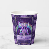 Gobelets En Papier Fée de pluie violette (Recto)