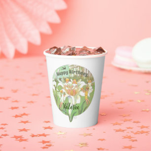 Gobelets En Papier Fée Floral Garden Enchanted Forest Girl Anniversai