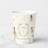 Gobelets En Papier Fée florale magique | Anniversaire (Recto)