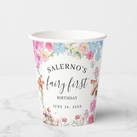 Gobelets En Papier Fée Premier anniversaire 1er anniversaire Papier N (Recto)