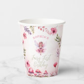 Gobelets En Papier Fée premier anniversaire Enchanted Forest Champign (Recto)