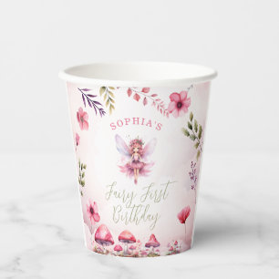 Gobelets En Papier Fée premier anniversaire Enchanted Forest Champign