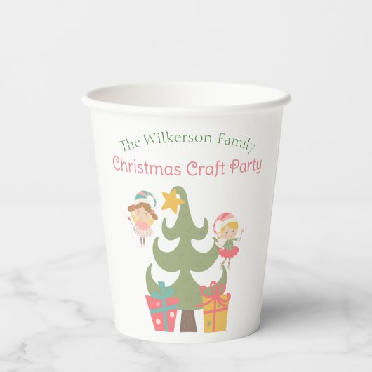 Gobelets En Papier Fées de Noël mignonnes (Verso)