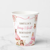 Gobelets En Papier Fées Fleurs Filles 1er Anniversaire (Verso)