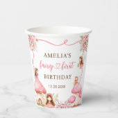 Gobelets En Papier Fées Fleurs Filles 1er Anniversaire (Recto)