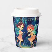 Gobelets En Papier Fées Jouant Dans Le Nom De La Forêt Enchantée (Verso)