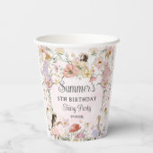 Gobelets En Papier Fées Whimsical Anniversaire Fleur Jardin prairie (Verso)