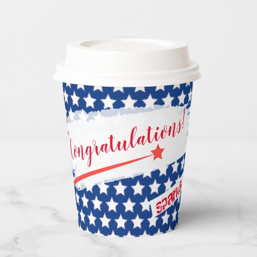 Gobelets En Papier Félicitation ! Drapeau américain 4 juillet (Gauche)