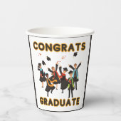 Gobelets En Papier Félicitations Coupes Papier Gradué (Recto)