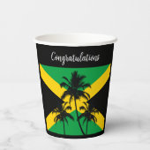 Gobelets En Papier Félicitations de mariage au drapeau jamaïcain (Verso)