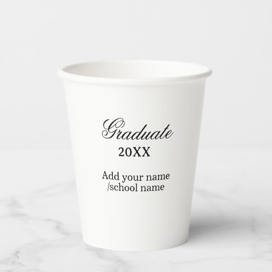 Gobelets En Papier Félicitations de remise de diplômes simples minima (Recto)