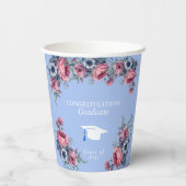 Gobelets En Papier Félicitations Diplômé Roses Roses Roses Bleues Ane (Verso)