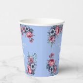 Gobelets En Papier Félicitations Diplômé Roses Roses Roses Bleues Ane (Droite)