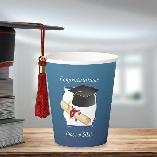 Gobelets En Papier Félicitations d'obtention de diplôme