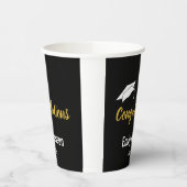 Gobelets En Papier Félicitations Grad Black White Gold Graduation (Gauche)