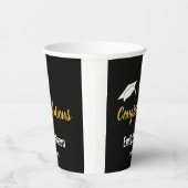 Gobelets En Papier Félicitations Grad Black White Gold Graduation (Droite)