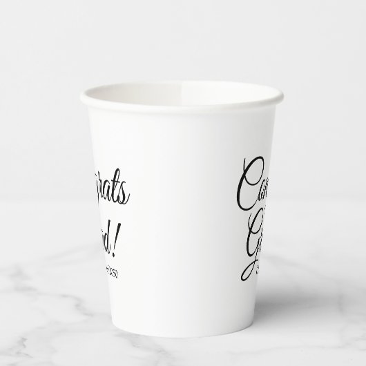 Gobelets En Papier Félicitations grat noir blanc cours de script pers (Gauche)