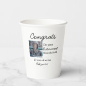 Gobelets En Papier Félicitations pour votre retraite ajouter le nom d (Verso)