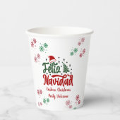 Gobelets En Papier Feliz Navidad Spanish Joyeux Noël (Recto)