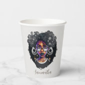 Gobelets En Papier Femme Goth Afro (Verso)