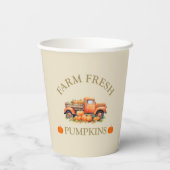 Gobelets En Papier Ferme citrouilles d'aquarelle fraîche automne (Verso)