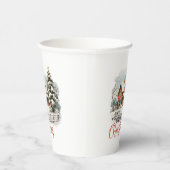 Gobelets En Papier Ferme de Noël rustique de petite ville (Droite)