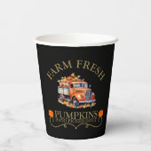 Gobelets En Papier Ferme d'eau douce citrouilles feuilles automne aut (Verso)