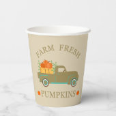 Gobelets En Papier ferme eau fraîche citrouilles automne (Verso)