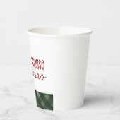 Gobelets En Papier Ferme Noël Green Plaid Holiday (Gauche)