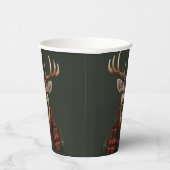 Gobelets En Papier Ferme Rustique Plaid Deer Et Vert (Droite)