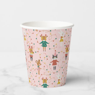 Gobelets En Papier Festif Animal amis Motif de Noël