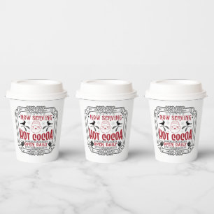 Gobelets En Papier Festif au cacao chaud fête de Noël