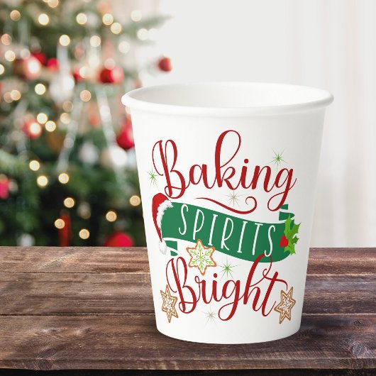 Gobelets En Papier Festif Baking Spirits Bright Christmas