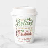 Gobelets En Papier Festif de Noël Fête moderne Typographie rouge (Verso)