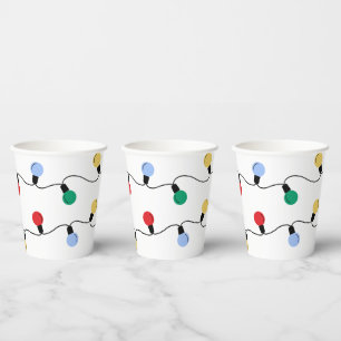 Gobelets En Papier Festif Jingle & Mingle Lumières de Noël colorées