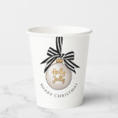 Gobelets En Papier Festif Joyeux Bauble de Noël (Verso)