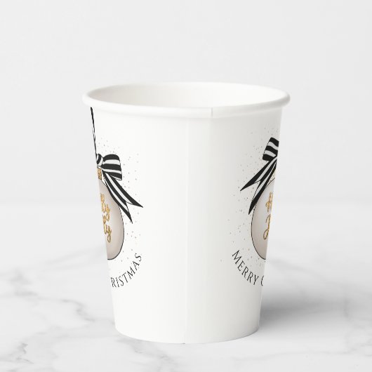 Gobelets En Papier Festif Joyeux Bauble de Noël (Droite)