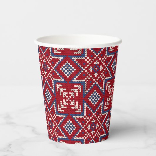 Gobelets En Papier Festif Motif scandinave (Verso)
