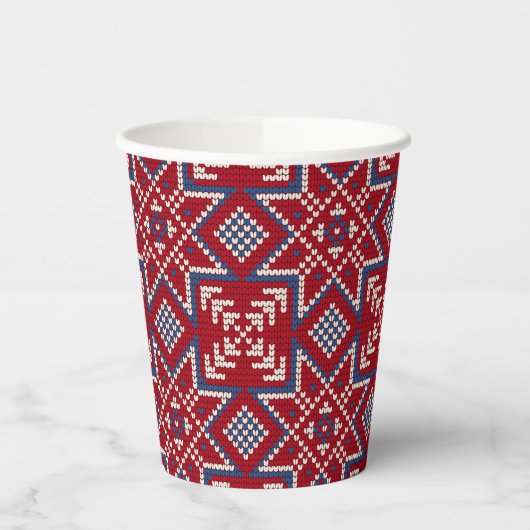 Gobelets En Papier Festif Motif scandinave (Gauche)