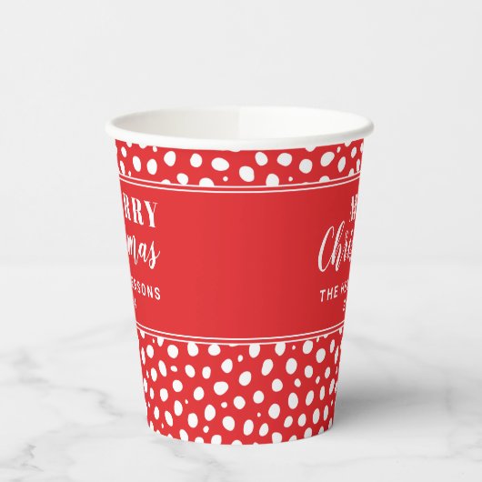 Gobelets En Papier Festif Pois rouges Personnalisé Noël (Gauche)