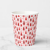 Gobelets En Papier Festif Red Christmas Tree Forest mignonne Motif (Gauche)