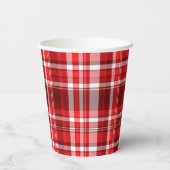 Gobelets En Papier Festif rouge et blanc plaid (Verso)