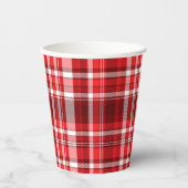Gobelets En Papier Festif rouge et blanc plaid (Recto)