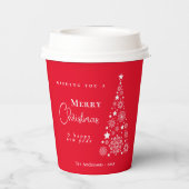 Gobelets En Papier Festif sapin rouge (Verso)