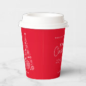 Gobelets En Papier Festif sapin rouge (Droite)